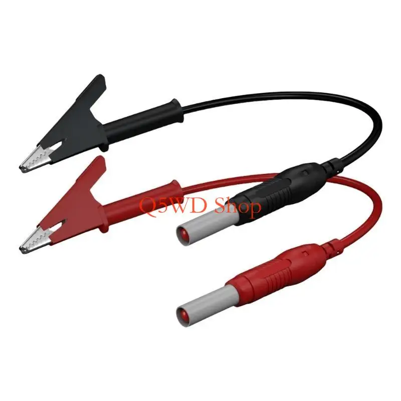 Q5WD 2pcs Retractable 4mm Banana plugs to Alligators Clip Test Leads Cable PVC Test Leads Cable for Multimeter Electrical Use
