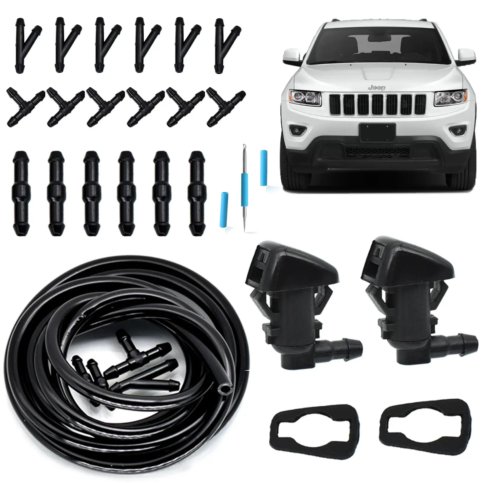 Front Windshield Wiper Washer Spray Jet Nozzle For Jeep Grand Cherokee WK2 2011-2019 Liberty KK Commander Dodge Nitro Durango