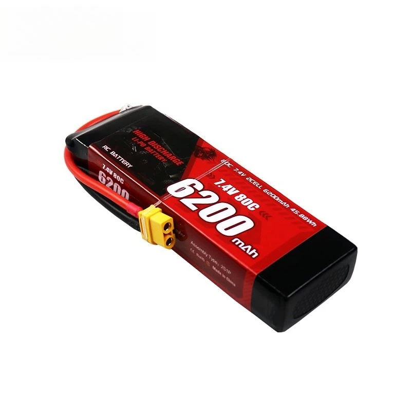 6200 mAh 80C 7,4 V/2S/Modellauto-Lithiumbatterie