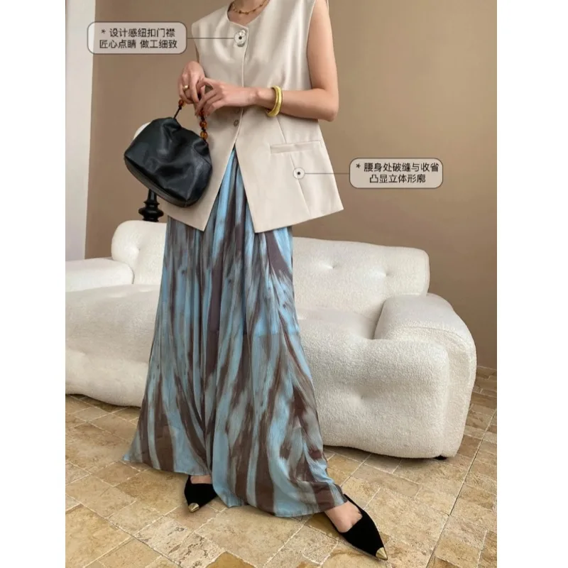 SuperAen Spring New Korean Style Solid Oversize Loose Coat for Women O-neck Elegant Casual Slim Vest