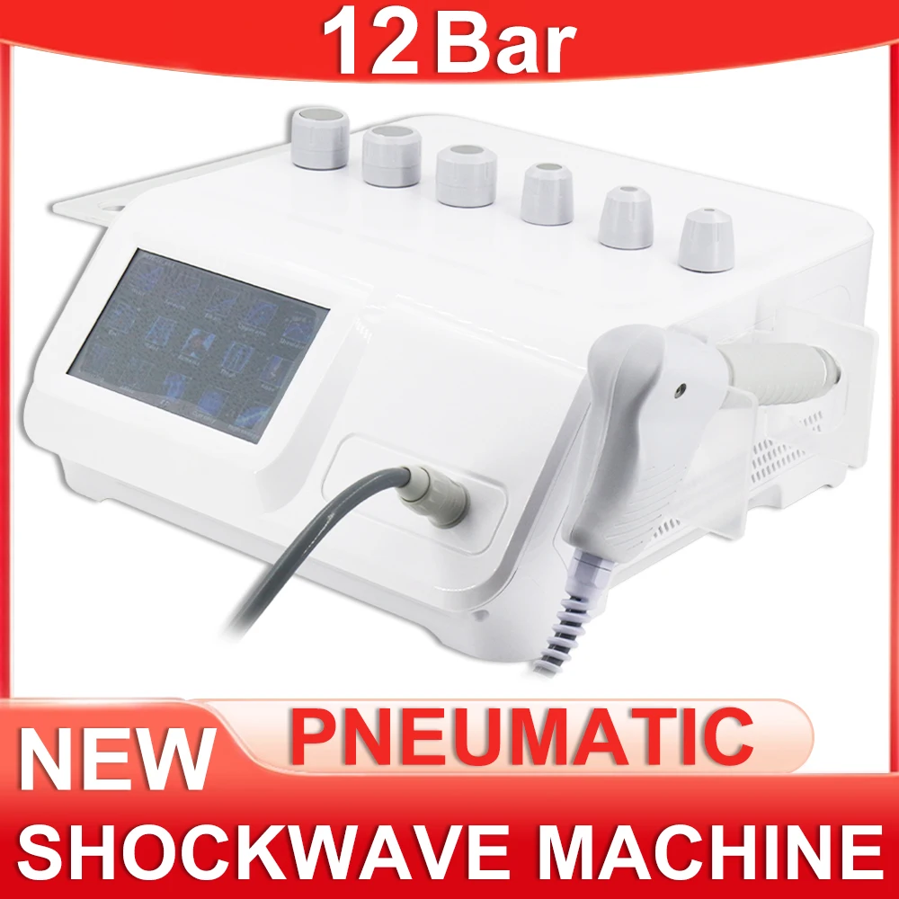 

12 Bar Shockwave Therapy Machine For ED Treatment Pain Relief Professional Pneumatic Shock Wave Body Massager Health Care