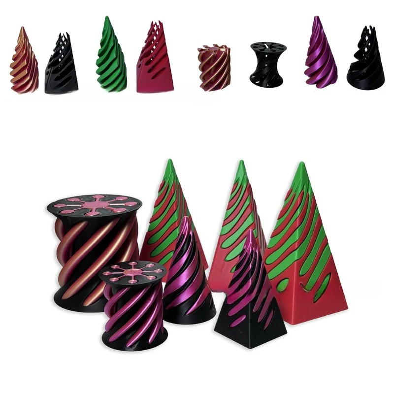 ثلاثية الأبعاد مطبوعة دوامة مخروط الهرم النحت لعبة لتخفيف الضغط الإبداعية تذكارية دفع واللعب زخارف مكتب تململ هدية للبالغين طفل