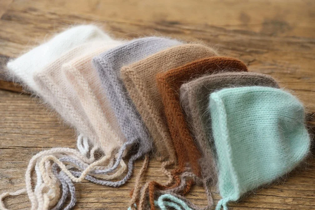 Newborn Hat Baby Photography Props Stretchable Wool Wrap Blanket Swaddling Knitted Dragon Hat Photo Shooting Accessories