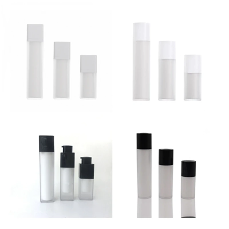 

50 шт., 15 мл, 30 мл, 50 мл, безвоздушный насос, вращающийся косметический контейнер, бутылка для лосьона, портативная дорожная матовая дозирующая бутылка