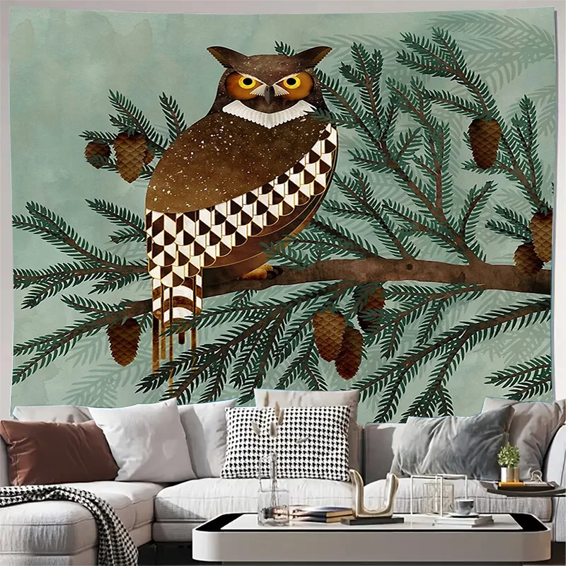 

Гобелен в стиле бохо, природа, лес, лесное дерево, олень, лиса, горный пейзаж, настенный домашний декор, эстетический винтажный Cottagecore