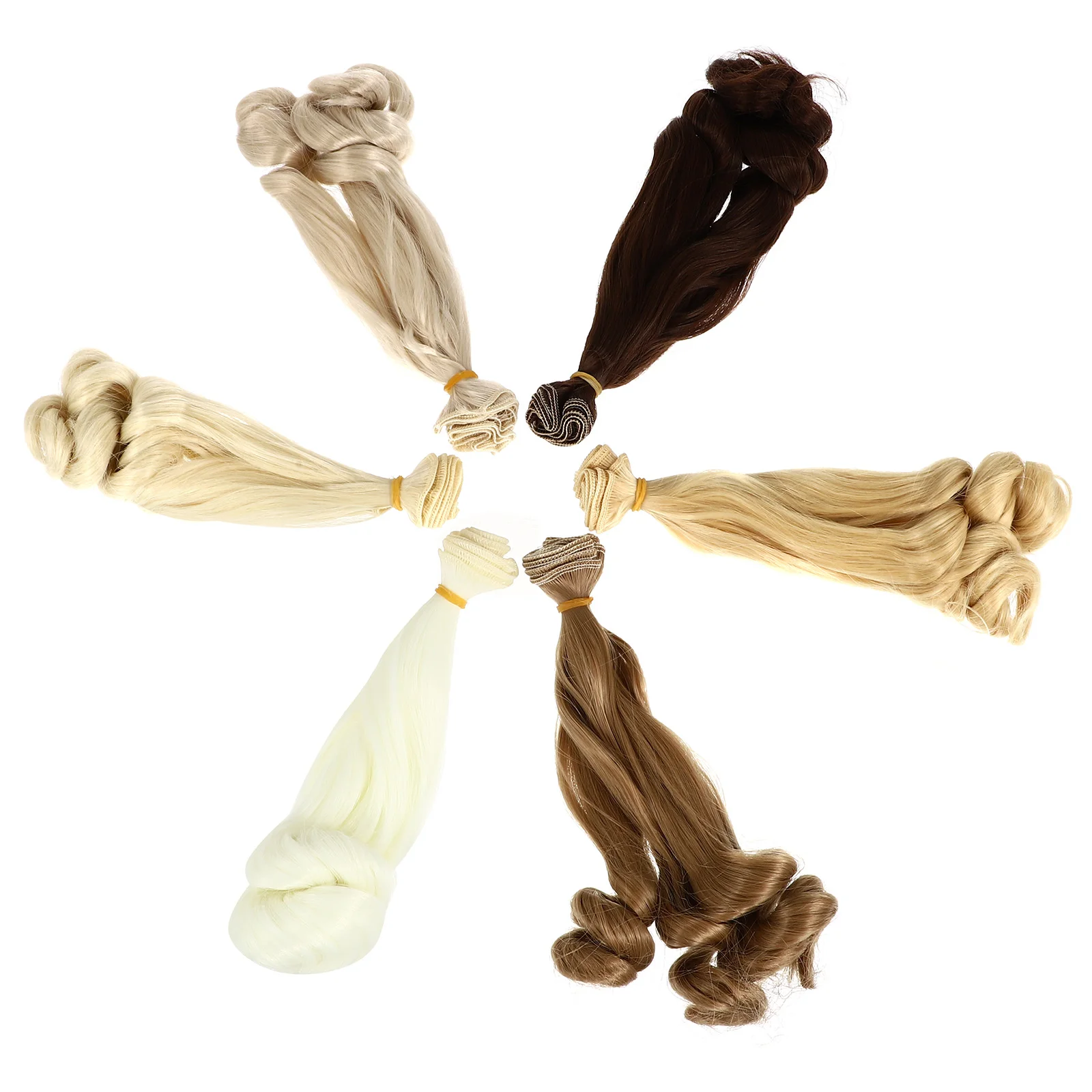 

6 Pcs Hair Extensions for Women Colored Wigs Making Material Shampoo Curly