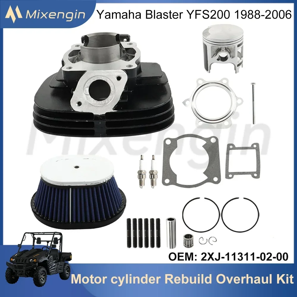 ATV 195cc cylinder piston gasket Studs Spark Plugs Air Filter Rebuild Overhaul Kit for Yamaha Blaster YFS 200 SE 2XJ-11311-02-00