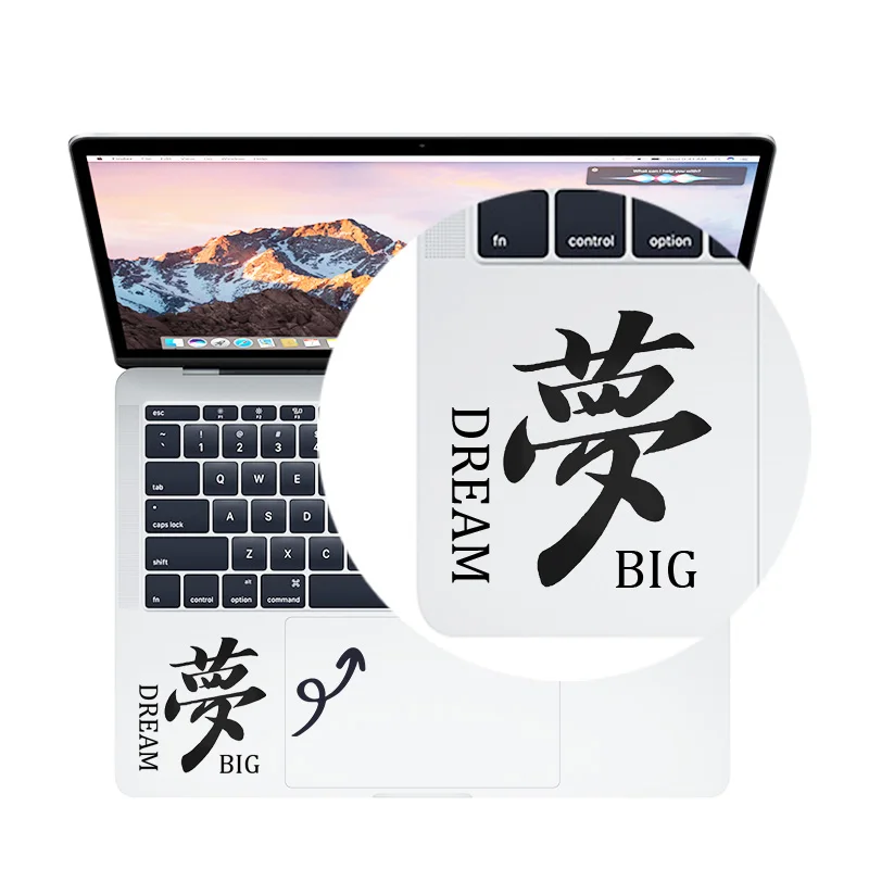 Dream Big Kanji Laptop Trackpad Sticker for Macbook Air 13 Pro 16 Retina 12 15 Inch Mac Skin Vinyl Linux Thinkpad Notebook Decal