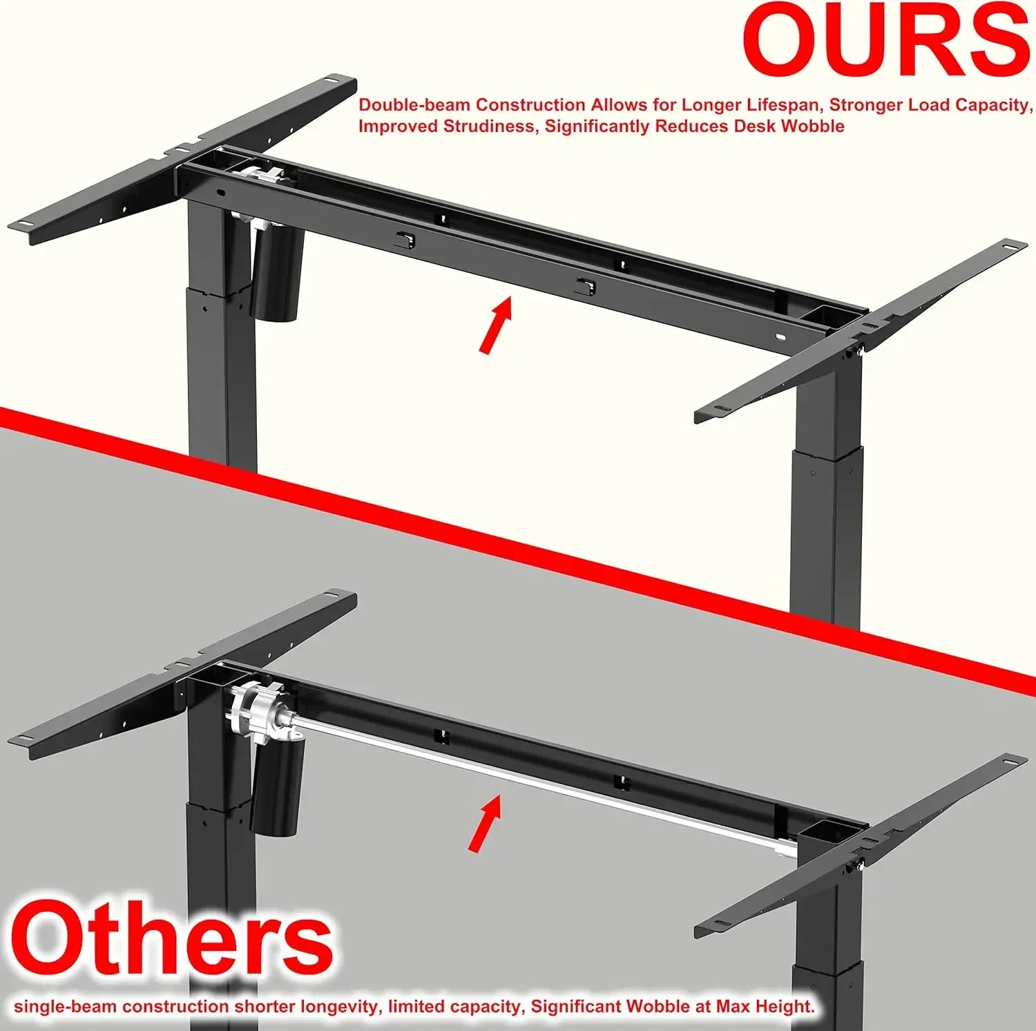 Small Electric Height Adjustable Mobile Sit Stand Desk with Drawer, Hanging Hooks and Cable Management, 40 x 24 Inches