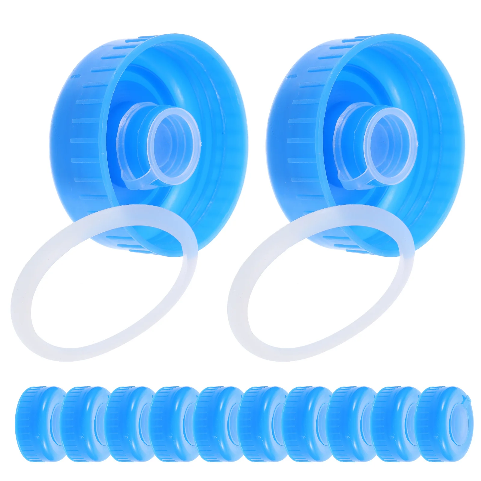 

12Pcs Plastic Water Jug Caps with Rubber Gasket Leakproof Reusable Design for Water Bottle Closure Secure Fit