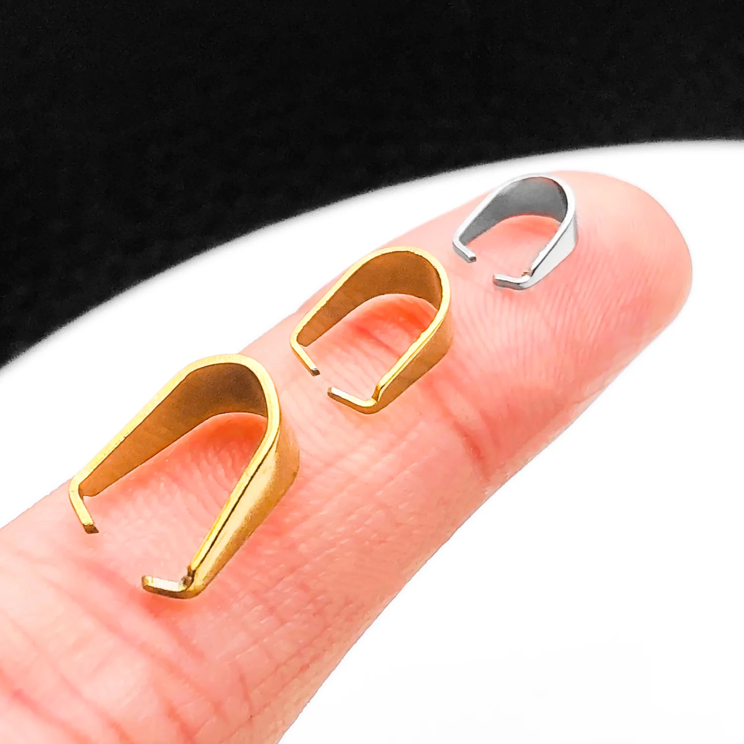 50/100pcs Stainless Steel Pinch Clip Clasp Bail Finish Necklace Pendant Claw Clasps Melon Seeds Buckle For DIY Jewelry Making