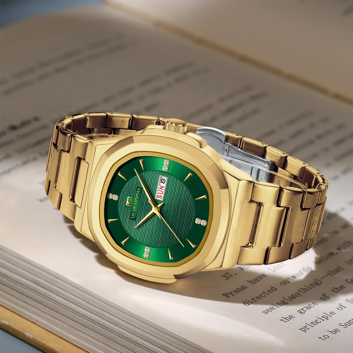 高級メンズラインストーン腕時計ファッショナブルなステンレススチールストラップ 41 ミリメートルブルーダイヤルカジュアルビジネススタイルトップオリジナル腕時計男性用