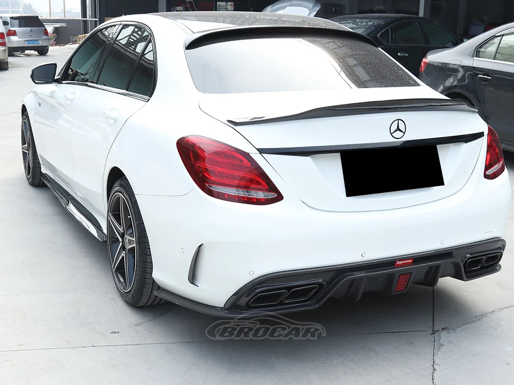 For Mercedes Benz C-CLASS W205 4-Door 2015--2021 PSM Style High Quality ABS Plastic Gloss Black Spoiler Trunk Boot Wing Spoiler