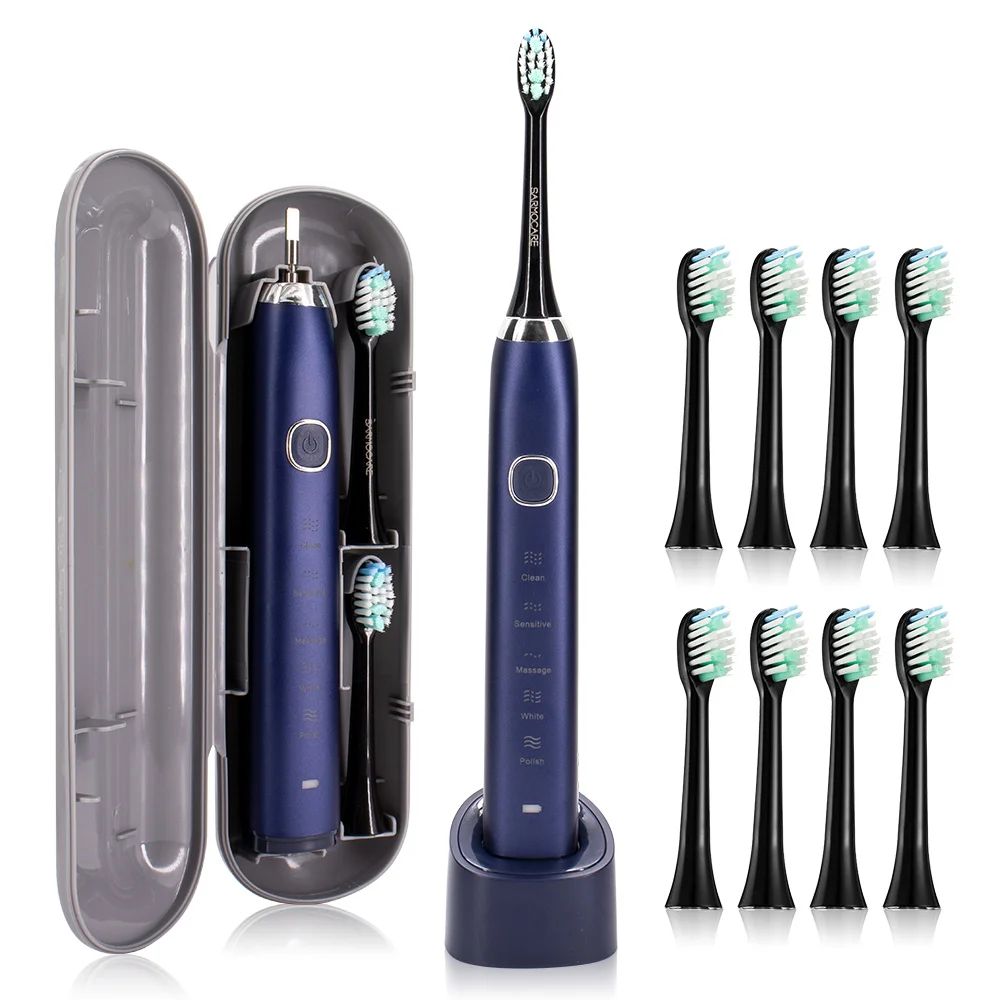 USB Rechargeable Electric Toothbrush Automatic Toothbrush for Adults with 5 Modes and 8 Replacement Brush Heads image 3