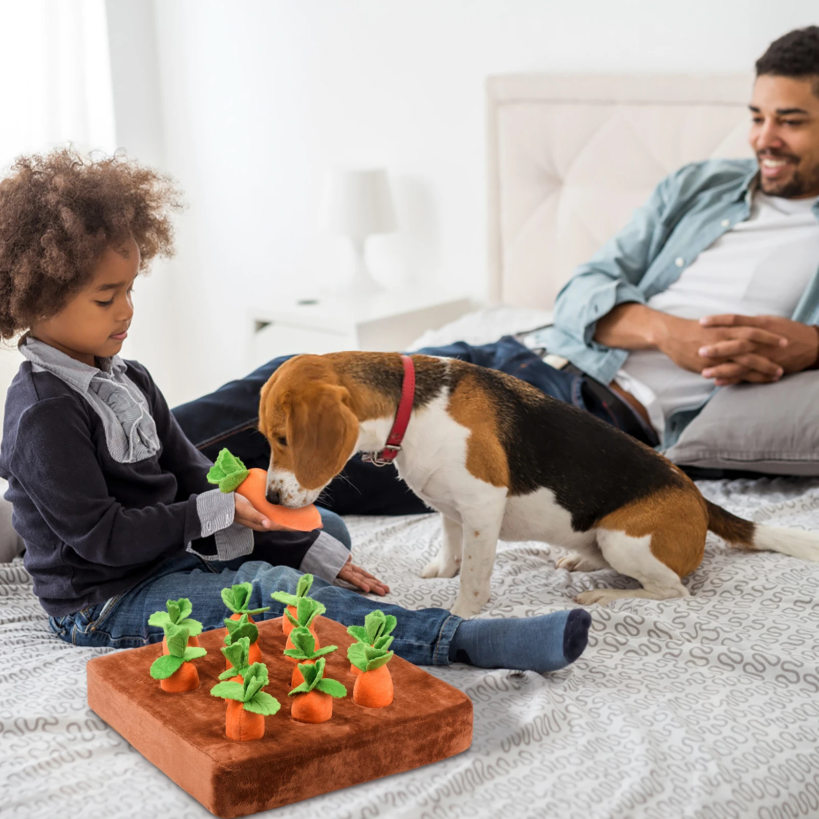 Dog Interactive Toys Snuffle Mat for Pet Plush Carrot Toy Mat Innovative Plush Vegetable Field Pull Radish Plush Carrot Dog Toys