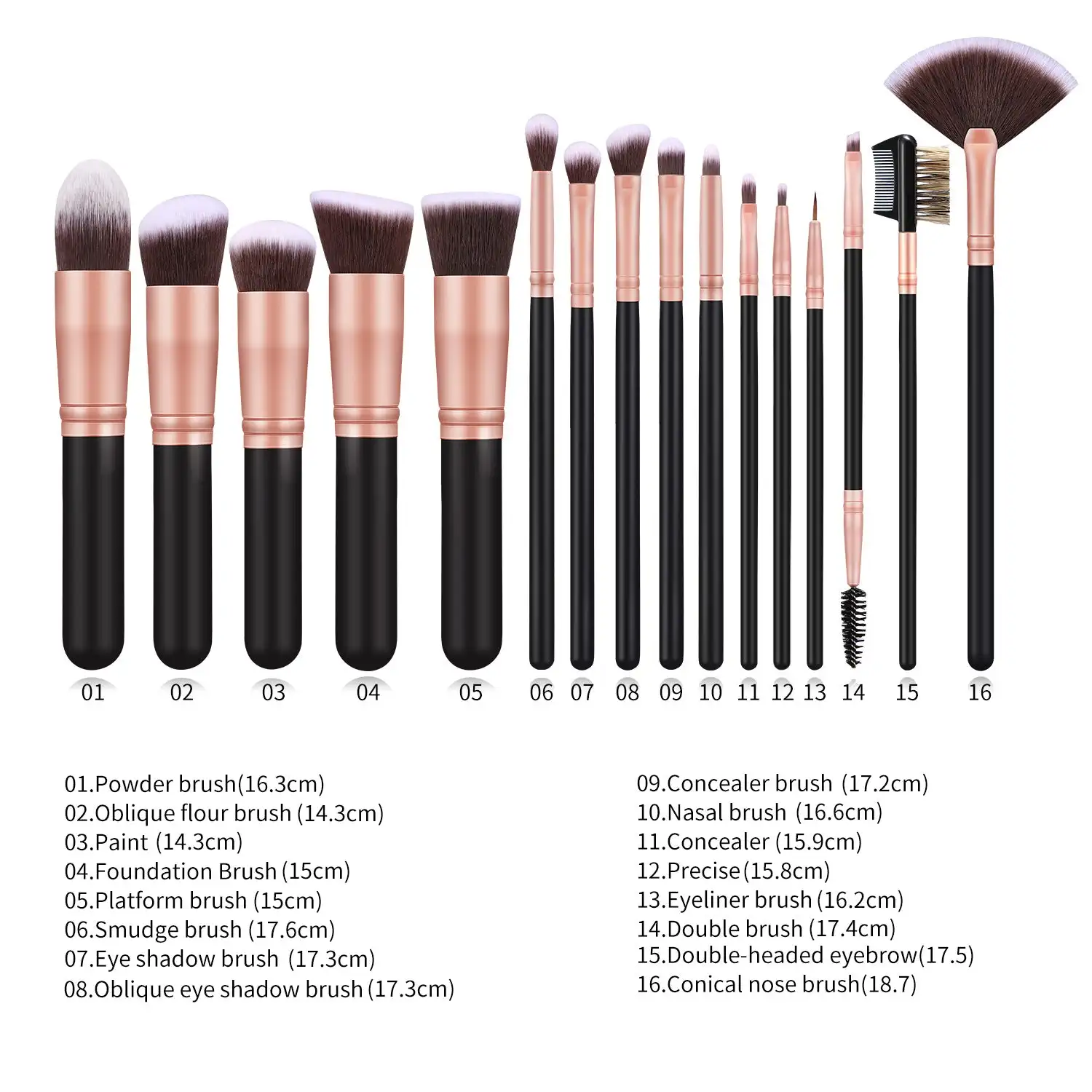 FJER Makeup Brushes Premium Synthetic Foundation Powder Concealers Eye Shadows Makeup Kit 9PCS-24 PCS Brush Set (Black Rose)