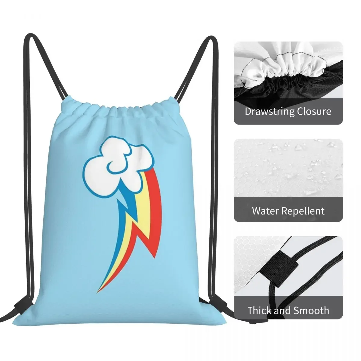 Sac à dos portable Rainbow Dash, sacs de proximité Wstring, sac de sport de poche Bundle, sac à livres pour voyage et école, mode