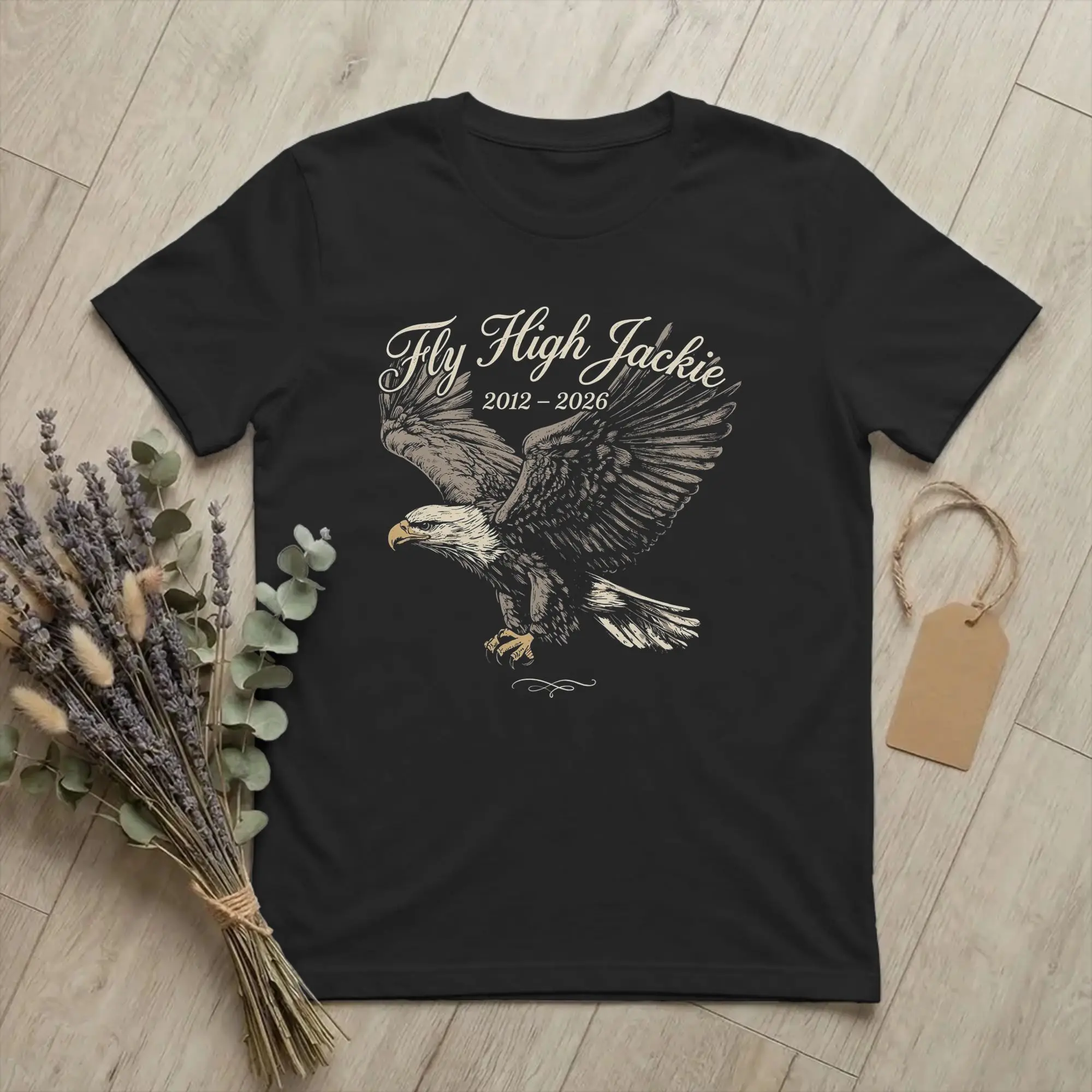Jackie Bald Eagle 2012-2026 T Shirts for Men 100% Cotton Vintage T-Shirt Crewneck Tees Short Sleeve Clothing Birthday Present