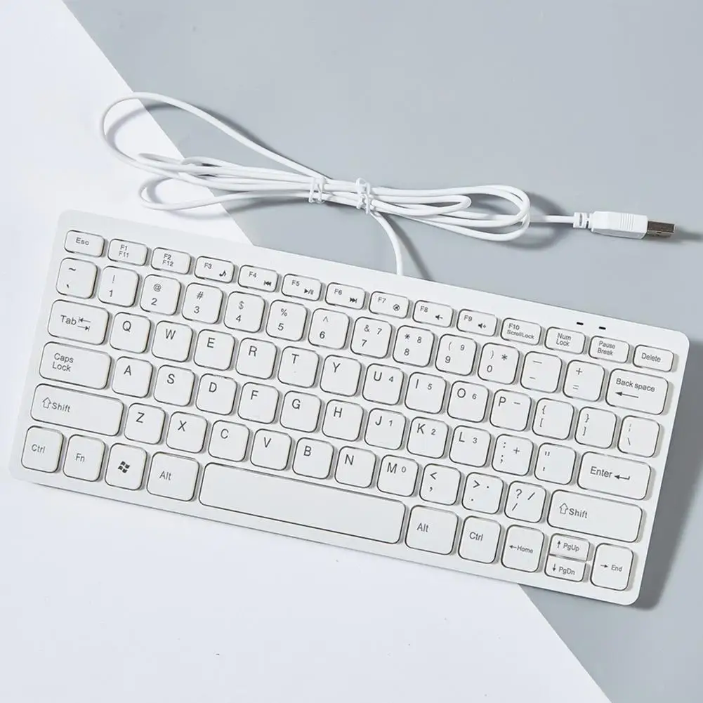 Exquisite Layout Keyboard Wired Keyboard with Multimedia Mini Wired Keyboard with 78 Frosting Process Lightweight for Laptop