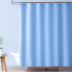 1 pack light blue pattern polyester material shower curtain tarpaulin bathroom thickeneded mildew-proof partition curtain bathroom water-blocking partition decorative curtain