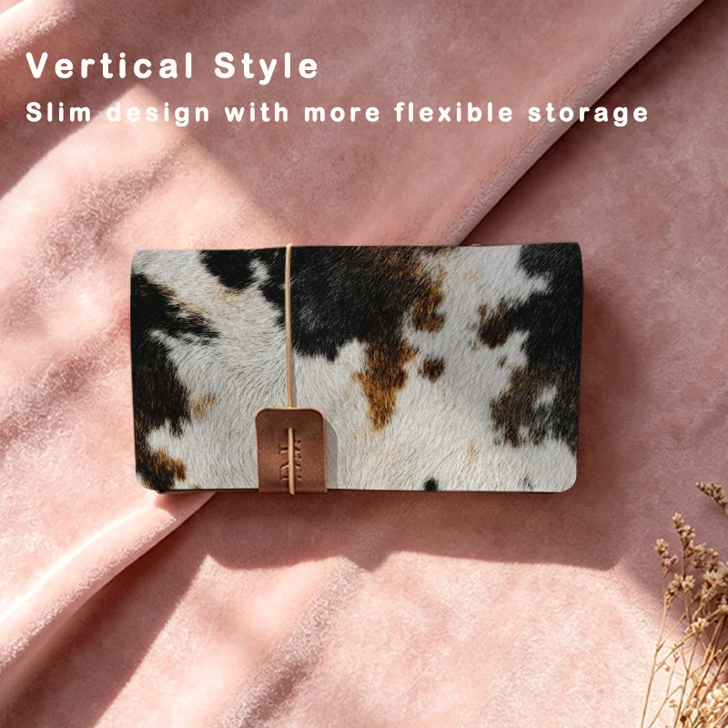 Western Cow Print Mini Photo Album 80 Photos Capacity Faux Leather Instant Picture Holder Travel Keepsake Birthday Holiday Gift
