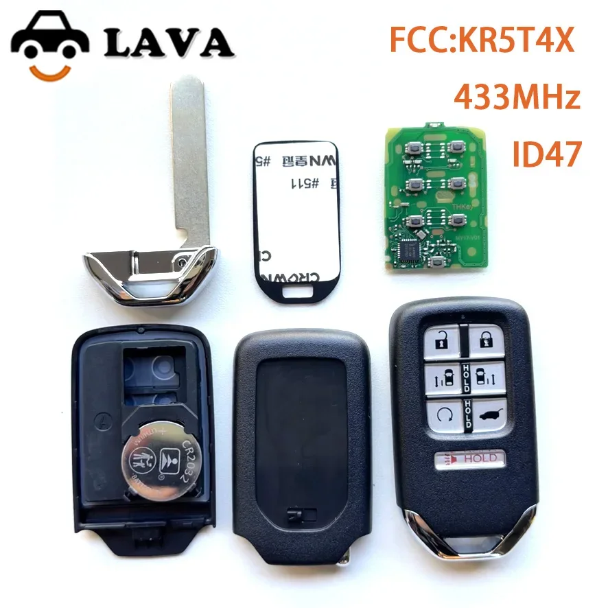 LAVA KR5T4X Smart Remote Key Fob For Honda Odyssey 2018 2019 2020 2021 2022 2023 A3C0094730000 A3C0094740000 72147-THR-A31