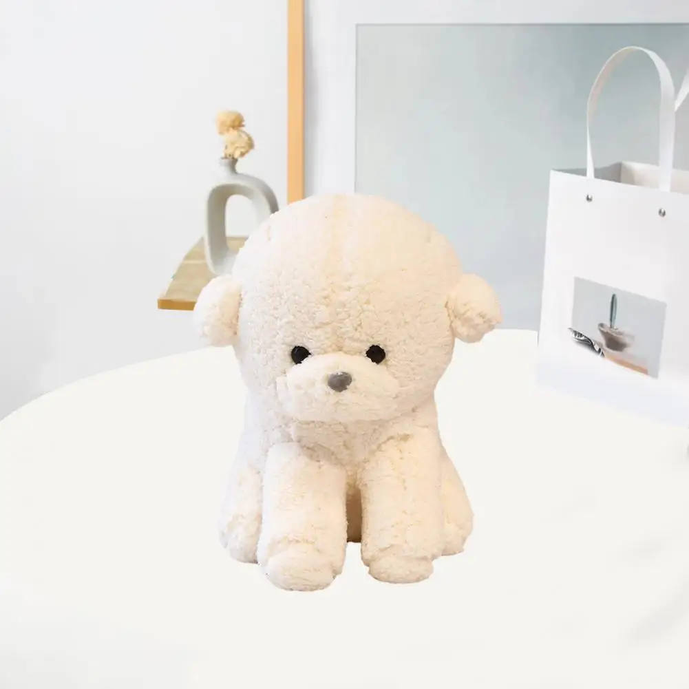 Realistic Dog Plushie Soft Fluffy Sitting Dog Plush Toy Cute Stuffed Puppy Plushie Kids Comfort Doll Home Decoration Girlfriend