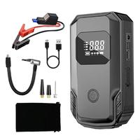 124B Car Tire Inflator & Jump Starter Power Bank Vehicle Jump Starter with Tire Inflator LED Display Car Tire Pump 8000mAh