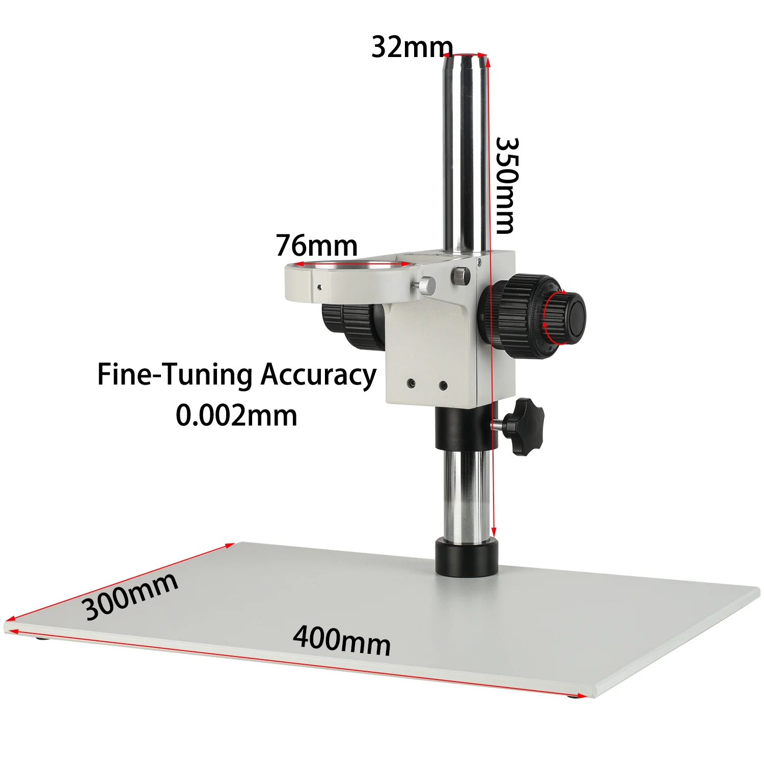 KOPPACE Supporto per microscopio Precisione di regolazione fine 0,002 mm Diametro lente 76 mm Dimensioni base 400 * 300 mm
