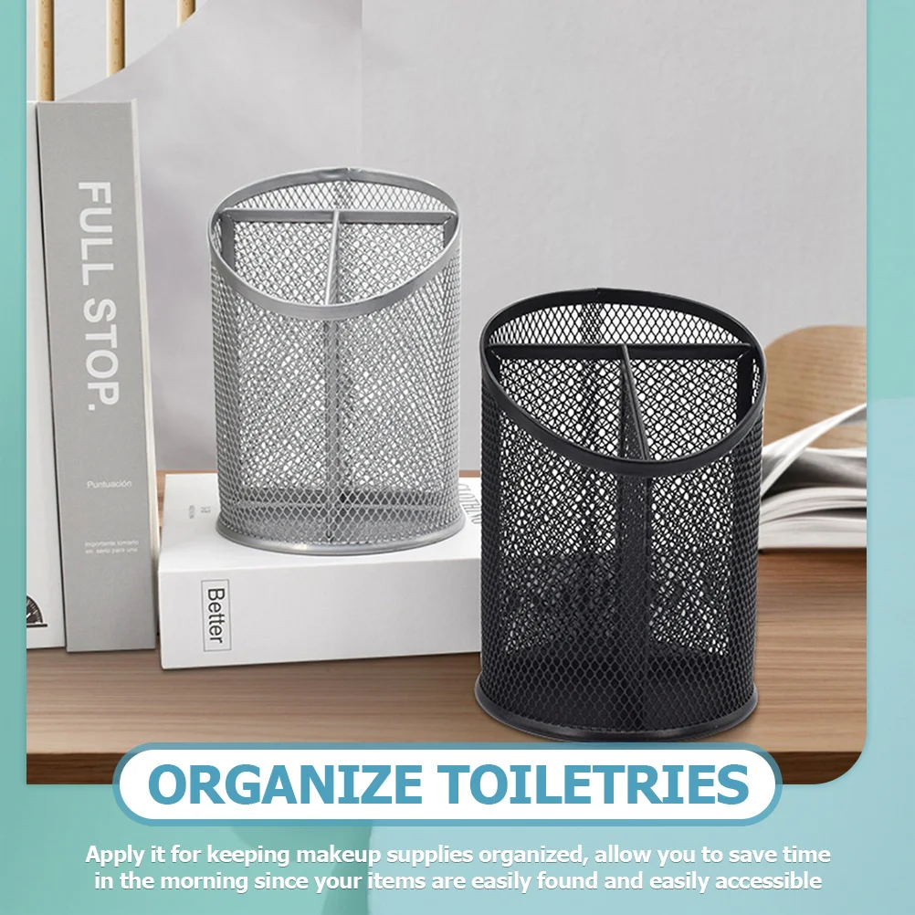 

2Pcs Metal Pen Pencil Holder Desk Organizer Makeup Brush Storage Long Lasting Chic for Home Office Makeup Brush Holder