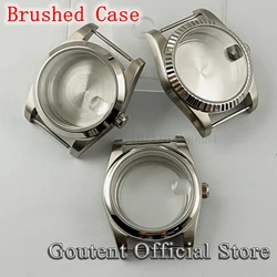 Goutent 36mm 39mm Silver Brushed Watch Case Sapphir For NH35 NH36 DG2813/3804 Miyota 8215 821A ETA 2836,ETA2824 PT5000 Movement