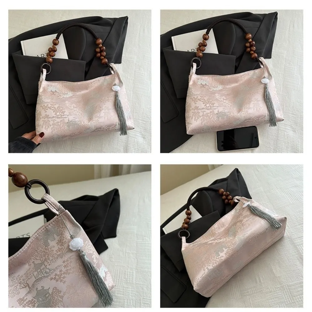 Chinese Style Embroidered Shoulder Bag​ ​Ethnic Pattern Embroidery​ Hasp Sewing Thread Craft​ ​National Style Handbag​
