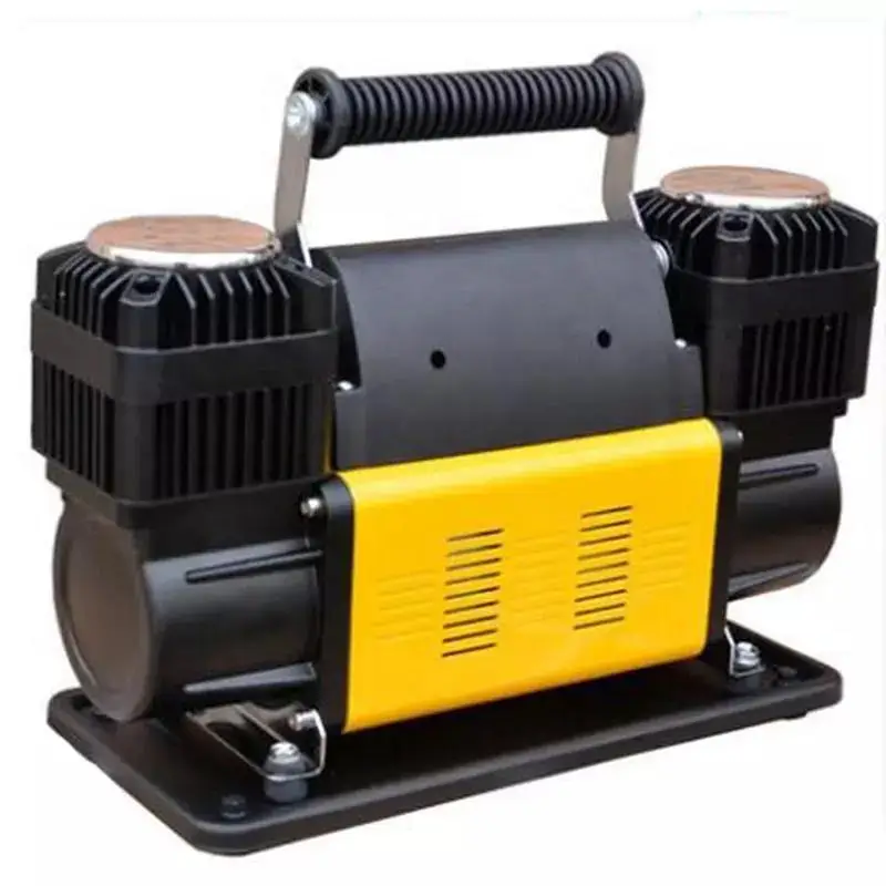 Dc Power Heavy Duty Air Pump Portable Heavy Tyre Air Compressor And Tyre Repair Automatic Tyre Inflator Double Cylinder Air Comp