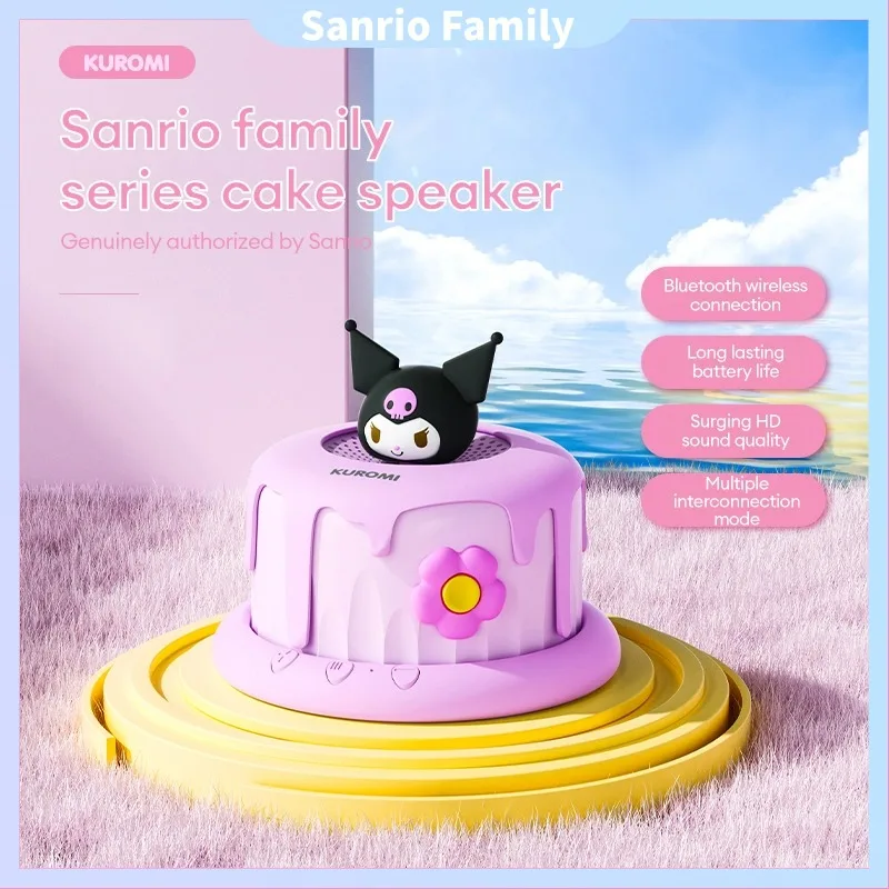 Sanrio Kawaii Kuromi Mini Bluetooth Speaker Hello Kitty KT Cute Cake Speaker Series Birthday Gift Best Friend And Girlfriend