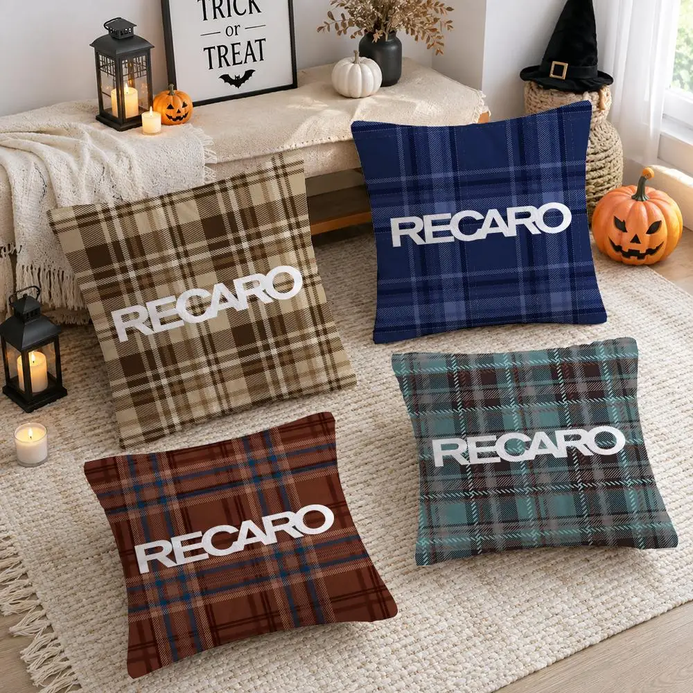 R-Recaros Logo Cushion Cover Plush Decorative Pillow Case With Hidden Zipper Cutecore Room Decor For Home