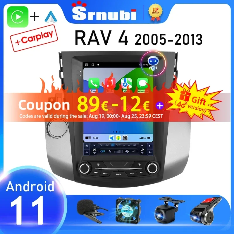 

Srnubi Android 11 Car Radio For Toyota RAV4 Rav 4 2005 - 2010 2011 2012 2013 Multimedia Video Player 2Din GPS Carplay stereo DVD