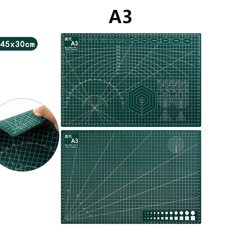 

Green PVC Cutting Mat A2 A3 Size Self Healing Cutting Board Reusable Durable Model Craft Pad for Scrapbooking DIY Projects
