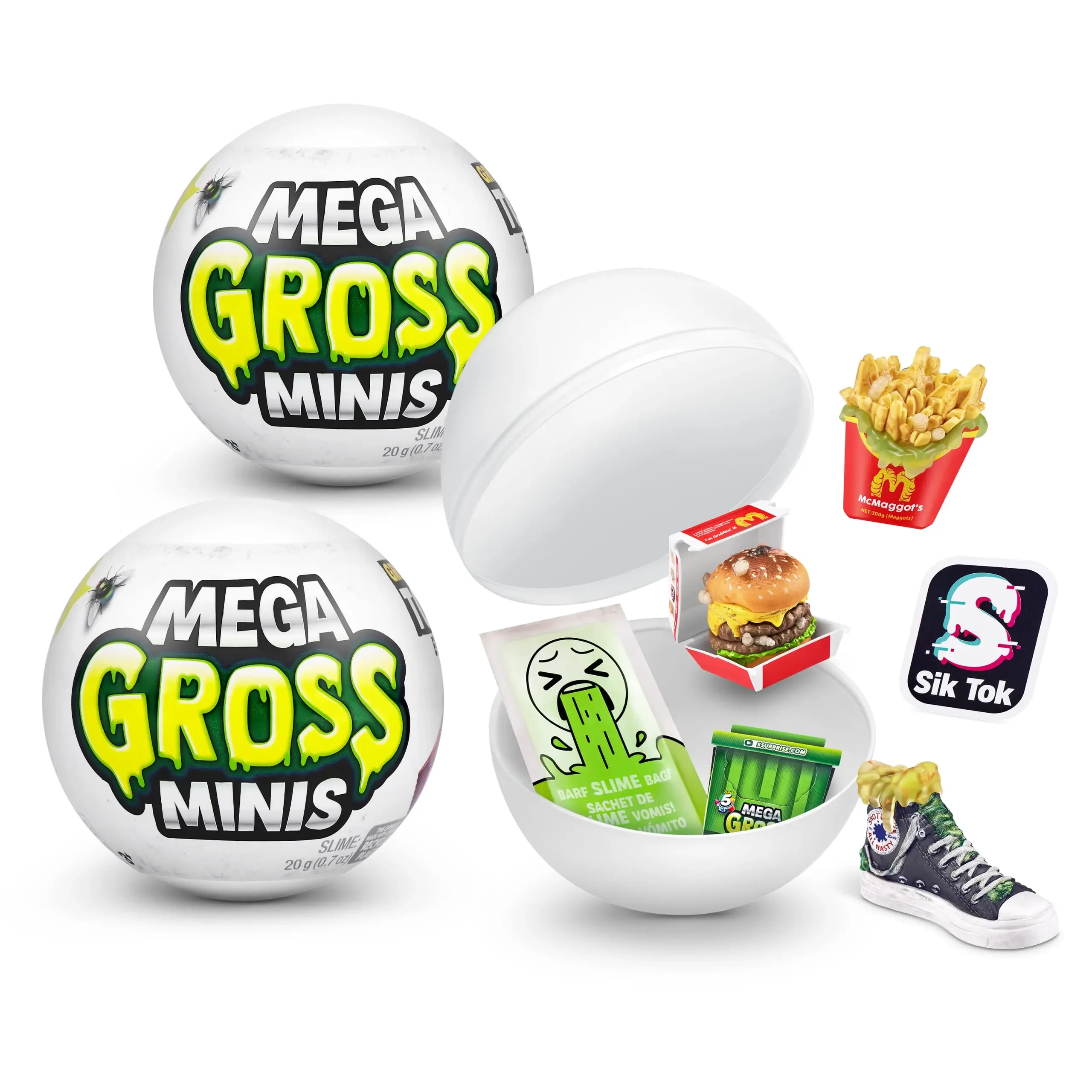 ZURU 5 Surprise Mega Gross Minis Mystery Pack Surprise Capsule Real Miniature Brands Collectable Toy Spoiled Food Prank Toys