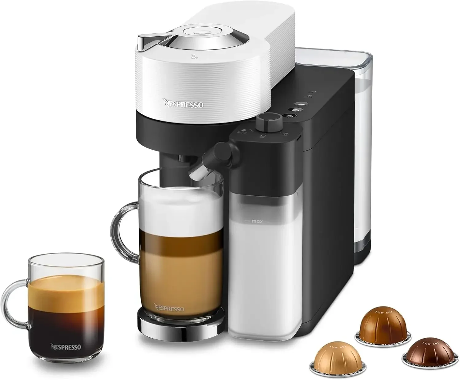 DeLonghi Glossy Nespresso Vertuo Lattissima Coffee Espresso Maker Matte White