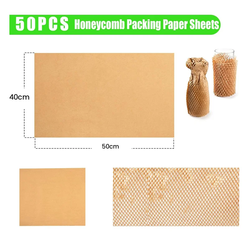 A29F-Packing Paper Sheets For Moving, Honeycomb Packing Paper Sheets With 1.6X Stretchability For Shipping, Box Filler