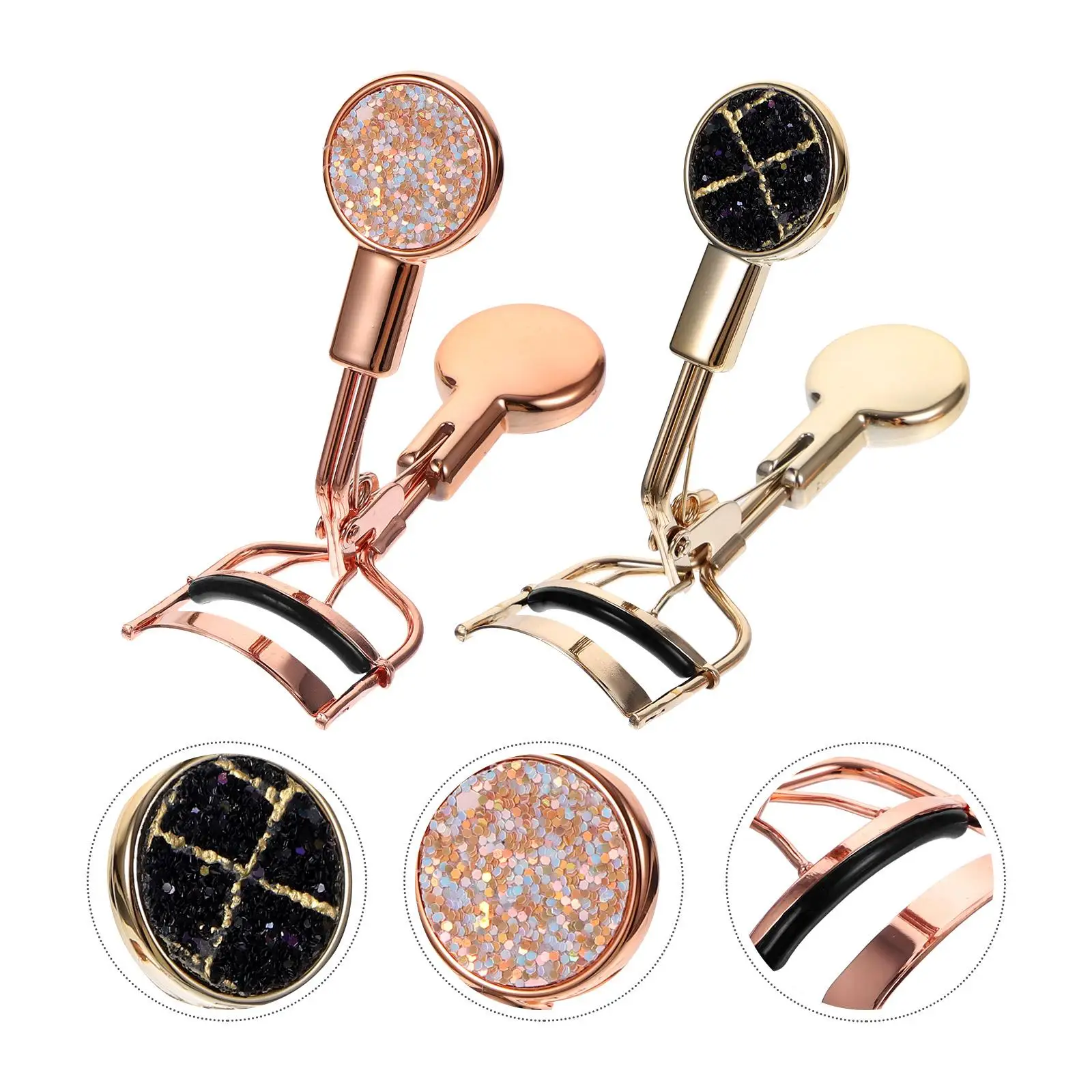 Wimpernzange, professionelles Make-up-Werkzeug, schöne Lockenzubehör, Edelstahl, glitzerndes Design, dauerhafte Klemmen