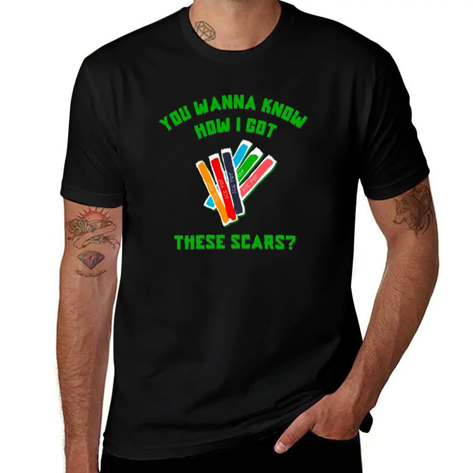 Funny “You Wanna Know How I Got These Scars” Ice Pop Meme T-Shirt t shirts for man graphic funny T-Shirt