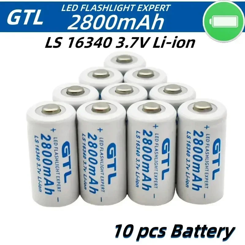 NEW CR123A RCR 123 ICR 16340 Battery 2800mAh 3.7V Safety Camera Rechargeable Battery Lithium Ion L70 Plus