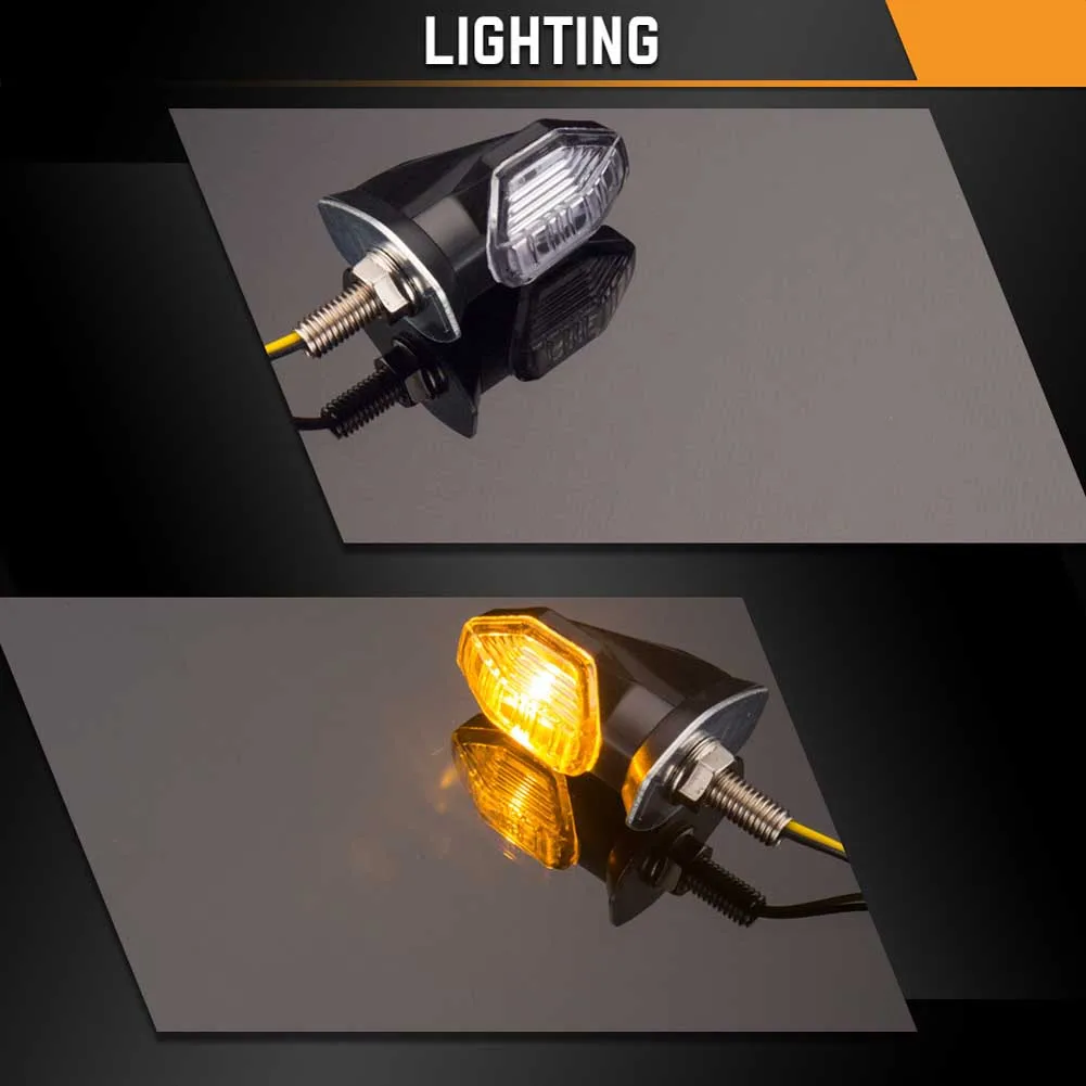 Mini 12v Flasher Turn Signals Motorcycle Led Lights Amber For Suzuki Bandit 600 Front Titan 160 Xt660 Yamaha Mt07 Piaggio Mp3