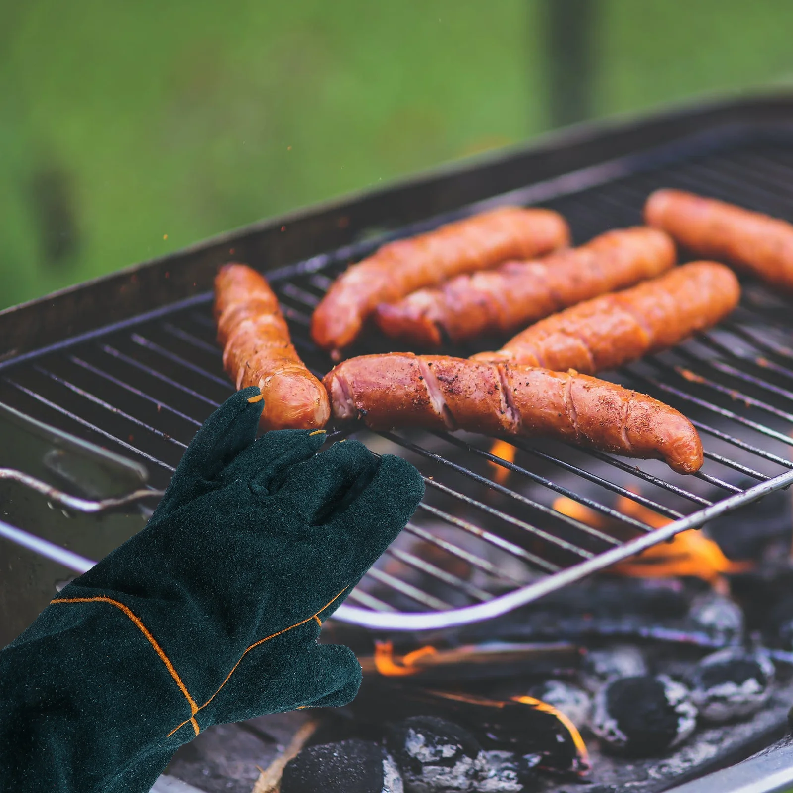 

Thickening Welding Gloves 60cm Long Sleeve Heatproof for Cooking Barbecue Soldering Outdoor Use Deep Size