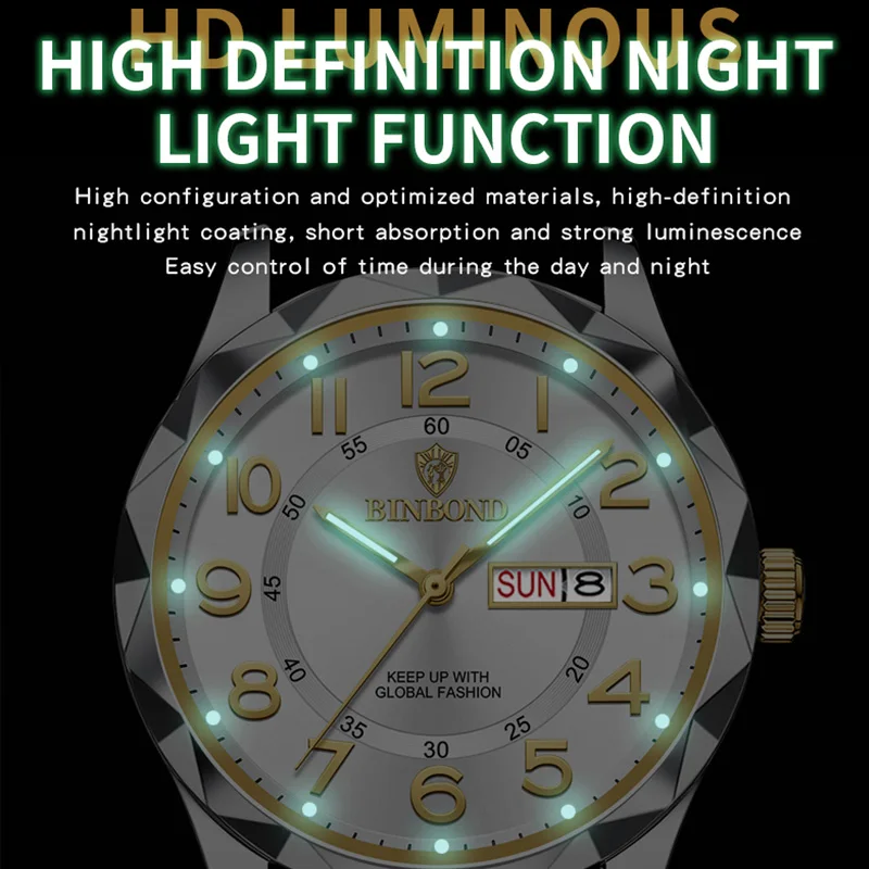 Binbond-メンズラージダイヤルクォーツ時計,レザー,クラシック,ビジネス,カジュアル,レトロ,スポーツ,ブランド,新しい,ファッション