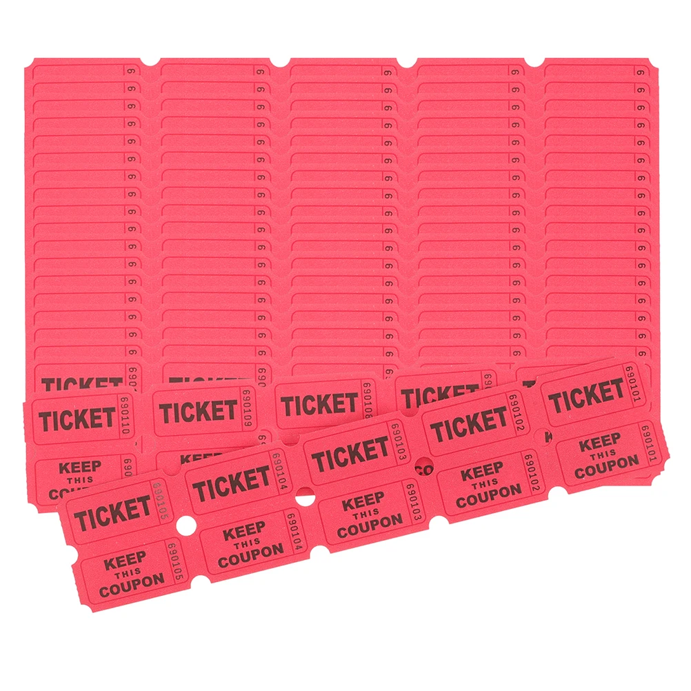 

400 Pcs Raffle Tickets Carnival Lottery Decorations Paper Circus Theme Party Event Ticket Labels Green Tickets Rolls