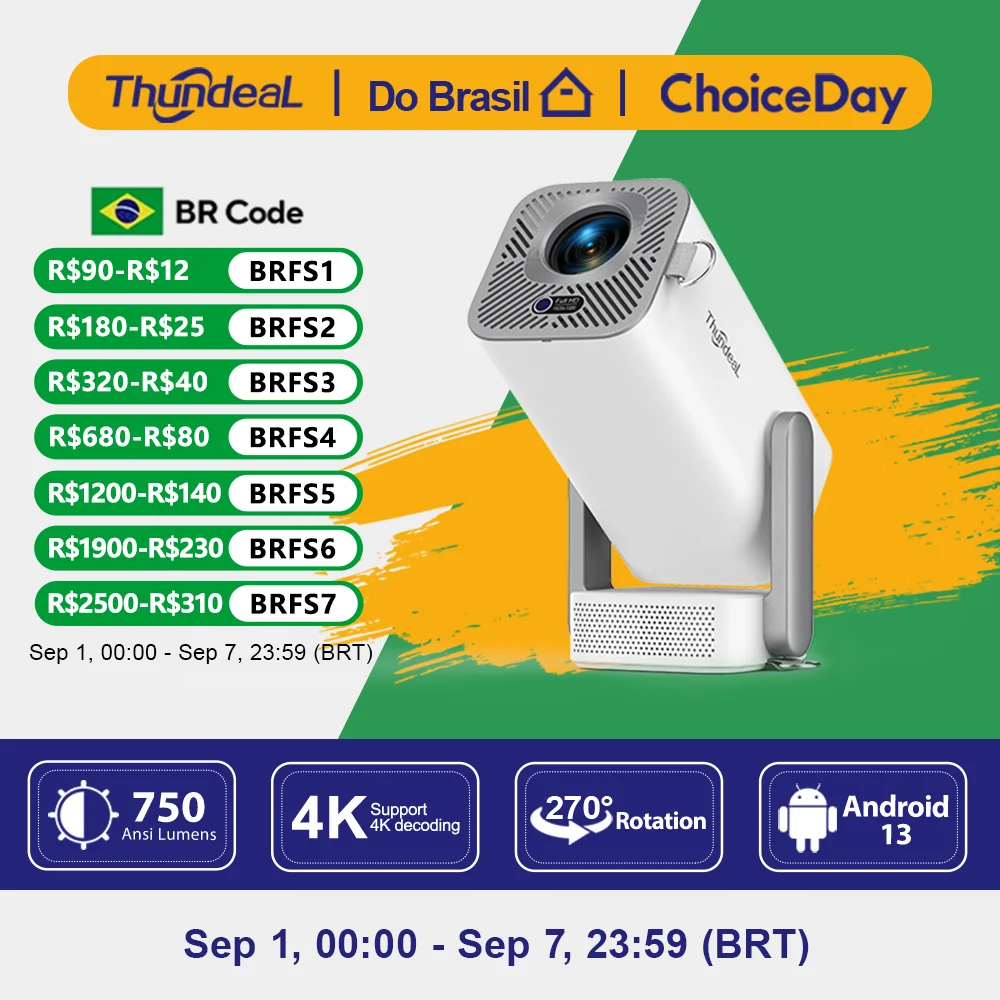 Projetores no brasil Projetor Full HD ThundeaL TD80 Pro 1080P Suporte 2K 4K TD80Pro TD80W Para assistir filmes Versão atualizada com WiFi Android Mini portátil projetor de imagem de feixe vídeo 3D LED e cinema em casa