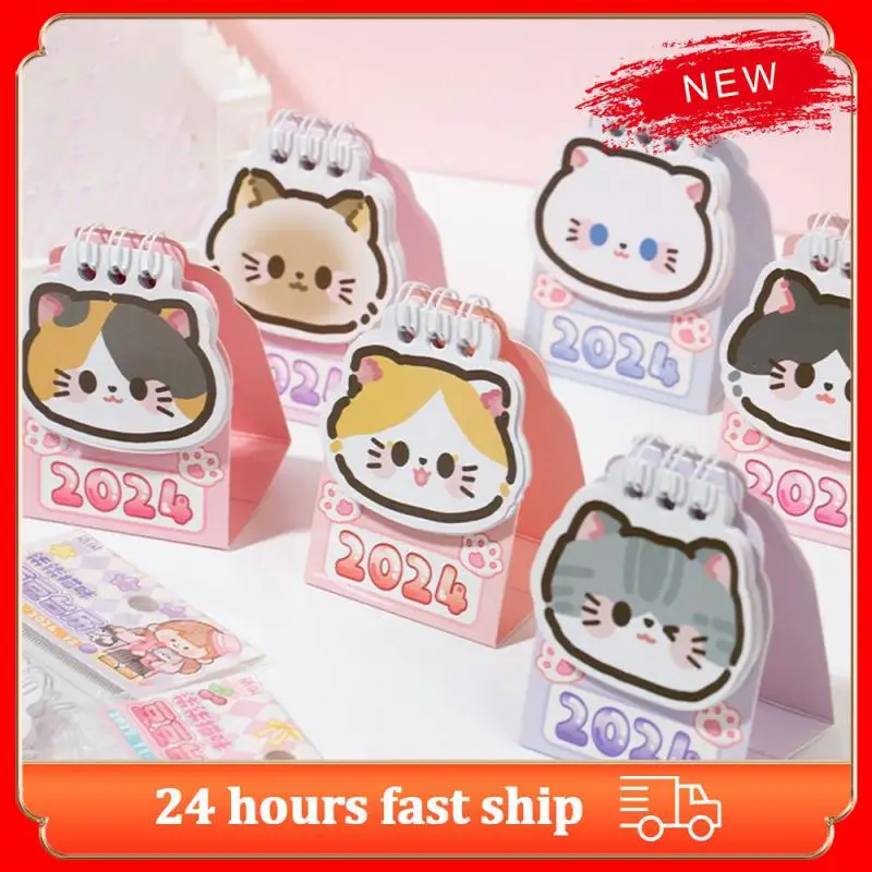 Portable Desk Calendar Office Stationery Cartoon Calendar Record Time Management Punch In Office Cat Series Calendar Daily Plan