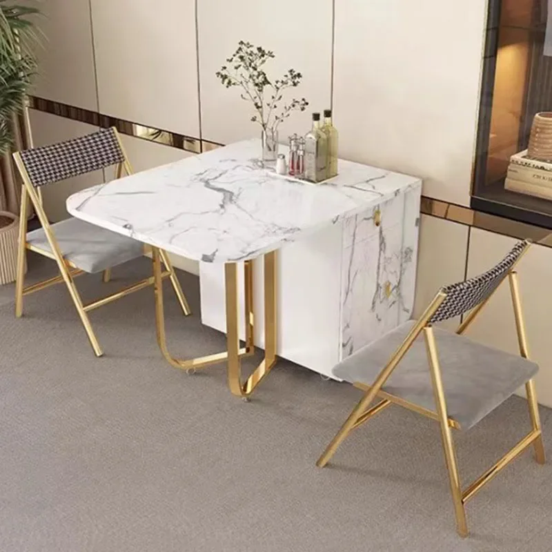 White And Gold Designer Dining Table Marble Oval Nordic Luxury Modern Dining Table Side Kitchen Sillas Para Comedor Furniture